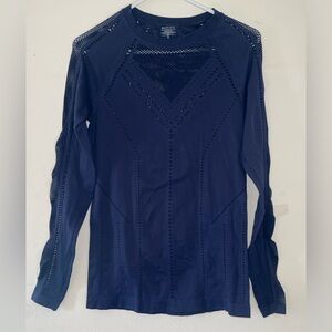 Athleta long sleeve navy top